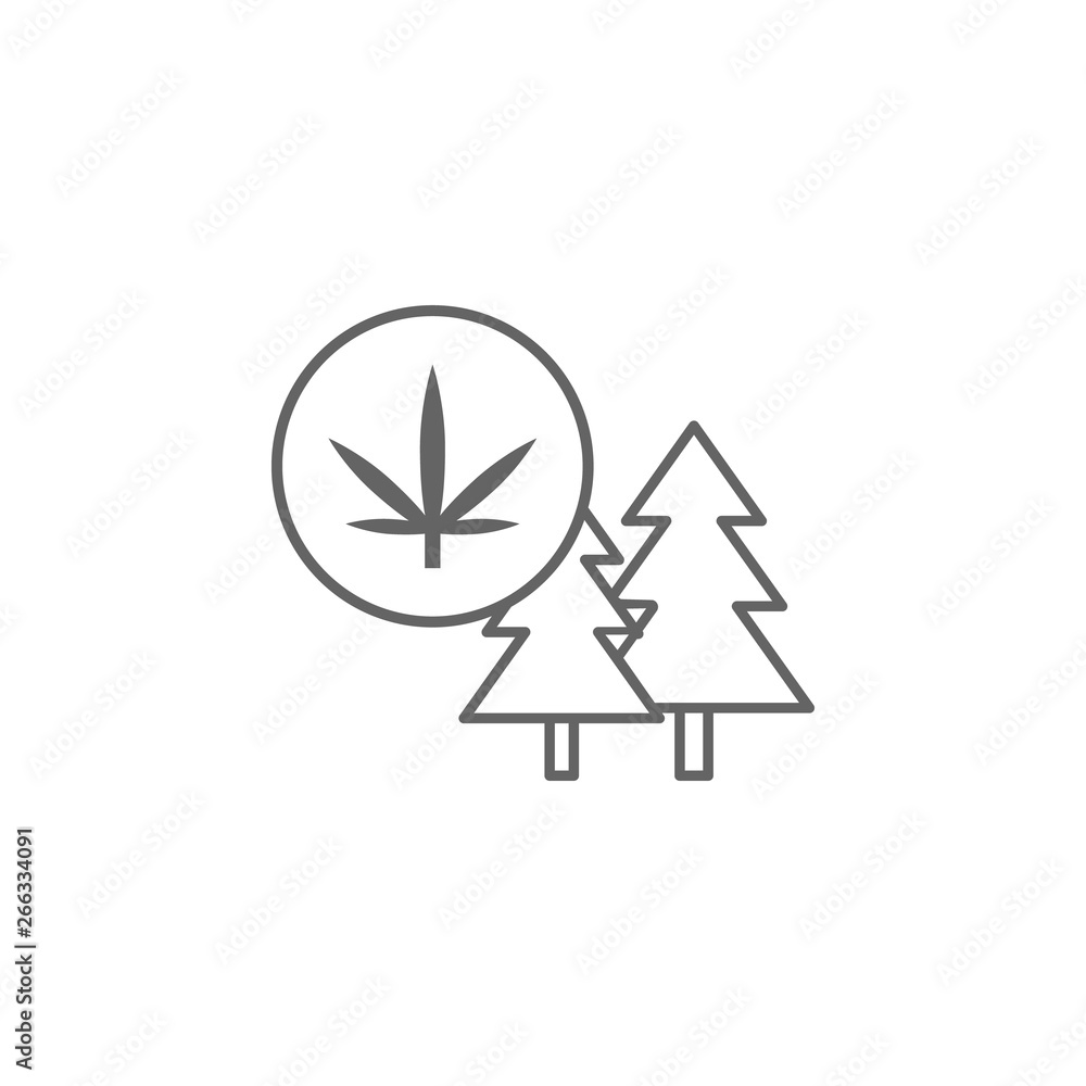 Poster plantation marijuana icon. element of marijuana icon. thin line icon for website design and developm