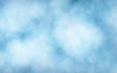 Background of abstract white color smoke isolated on blue color background. The wall of white fog. 3D illustration