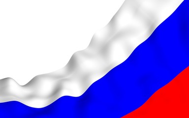 Waving flag of the Russian Federation. The National. State symbol of the Russia. 3D illustration