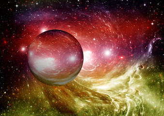 galaxy in a free space. 3D rendering
