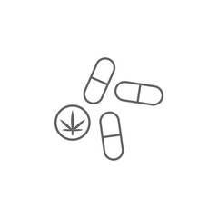 Pills, marijuana icon. Element of marijuana icon. Thin line icon for website design and development, app development. Premium icon