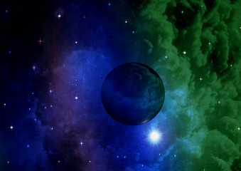 galaxy in a free space. 3D rendering