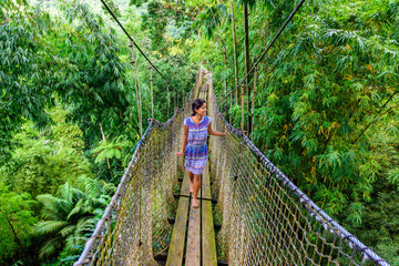 Obraz premium Balata Garden, Martinique - Paradise botanic garden on tropical caribbean island with suspension bridges - France