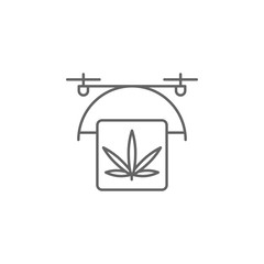 Drone, marijuana icon. Element of marijuana icon. Thin line icon for website design and development, app development. Premium icon