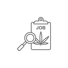 Job, document, marijuana icon. Element of marijuana icon. Thin line icon for website design and development, app development. Premium icon