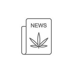 News, marijuana icon. Element of marijuana icon. Thin line icon for website design and development, app development. Premium icon