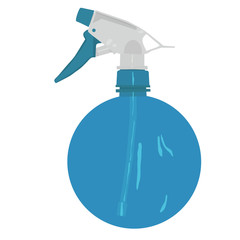 Blue plastic garden sprayer water bottle vector illustration eps
