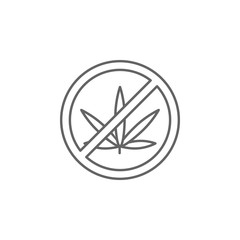 Quit, marijuana icon. Element of marijuana icon. Thin line icon for website design and development, app development. Premium icon