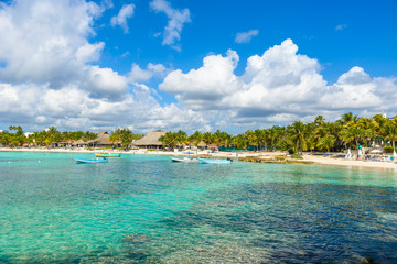 Akumal - paradise bay with beautiful white beach, close to Cancun, Yucatan, Mexico