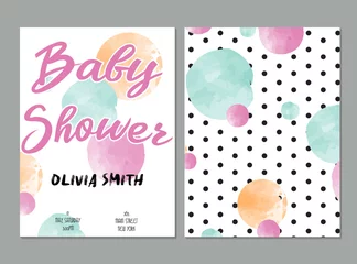 Photo sur Plexiglas Signe rétro carte de douche de bébé