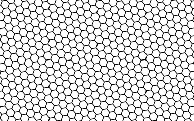 Black honeycomb on a white background. Perspective view on polygon look like honeycomb. Isometric geometry. 3D illustration