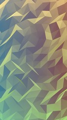 Abstract triangle geometrical green orange background. Geometric origami style with gradient. 3D illustration