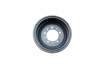 New brake drum isolated on white background