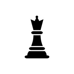 Chess Queen Icon In Flat Style Vector For Apps, UI, Websites. Black Icon Vector Illustration.