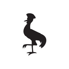 Chicken Icon In Flat Style Vector Icon. Silhouettes of Black Rooster Vector Illustration.