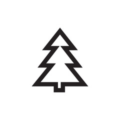 Obraz premium Christmas Tree Icon In Flat Style Vector Icon. Silhouettes of Black Spruce Vector Illustration.