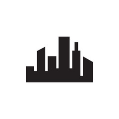 Cityscape Icon In Flat Style Vector For Apps, UI, Websites. Black Icon Vector Illustration.