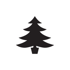 Christmas Tree Icon In Flat Style Vector Icon. Silhouettes of Black Spruce Vector Illustration.