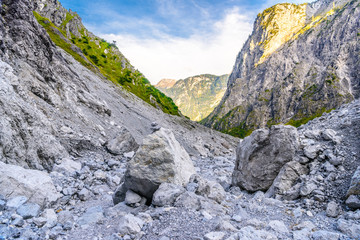 Mountains valley near Koenigssee, Konigsee, Berchtesgaden National Park, Bavaria, Germany.