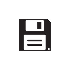 Floppy Disc Icon In Flat Style Vector For App, UI, Websites. Black Icon Vector Illustration.