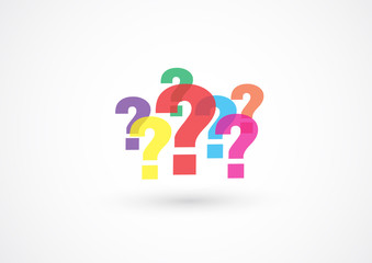 Question mark sign Colorful pattern on white background, Vector illustration