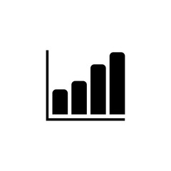 Growing Graph Icon In Flat Style Vector For App, UI, Websites. Black Icon Vector Illustration.
