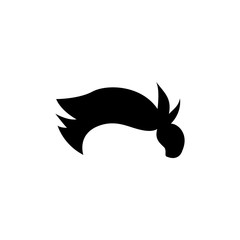 Hairstyle Icon In Flat Style Vector For App, UI, Websites. Black Icon Vector Illustration.