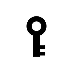 Key Icon In Flat Style Vector For App, UI, Websites. Black Icon Vector Illustration.