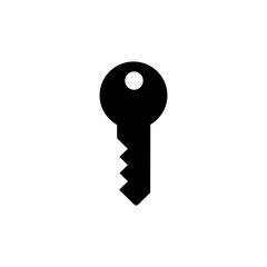 Key Icon In Flat Style Vector For App, UI, Websites. Black Icon Vector Illustration.