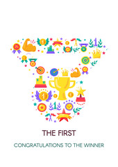 Winner celebration cartoon poster