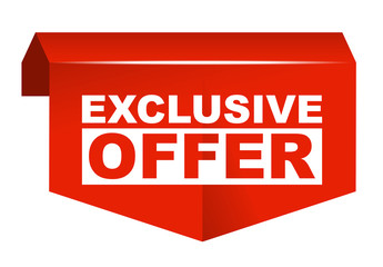 red vector banner exclusive offer