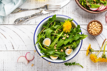 Fresh dandelion salad