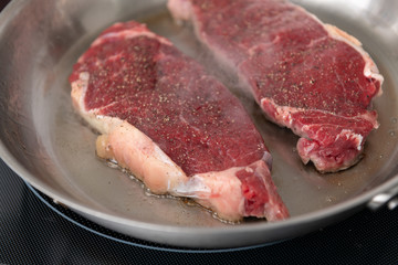 Grass Fed Juicy Steak on Skillet