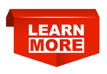 red vector banner learn more