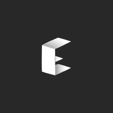 Letter C 3D logo creative modern design, geometric isometric shape regular corners hipster emblem