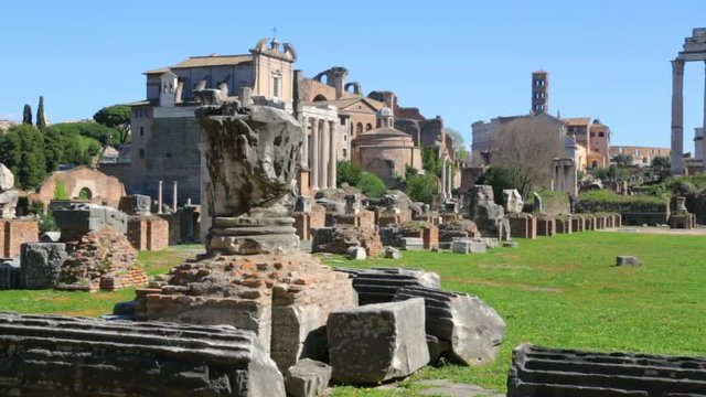 Roman Forum in sunny day, Rome, Italy