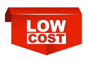 red vector banner low cost