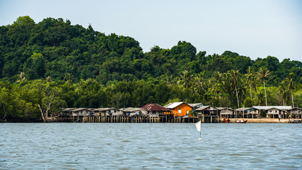 Landscape of Moken Village at Ko Lao Ranong Thailand