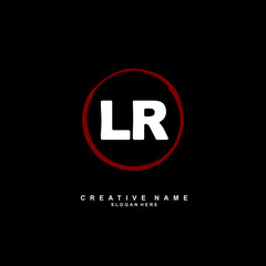 L R LR Initial logo template vector. Letter logo concept