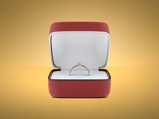Wedding ring in a beautiful gift box. 3d render, 3D image, 3D model