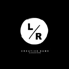 L R LR Initial logo template vector. Letter logo concept