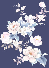 Flowers watercolor illustration,Mother's Day,wedding,birthday,Easter,Valentine's Day,Pastel colors,Spring,Summer