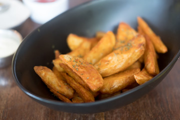 Baked potato wedges - homemade organic vegetable
