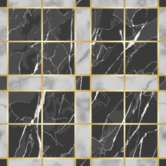 Poster Marble Vector Texture Luxury Check Seamless Pattern © kronalux