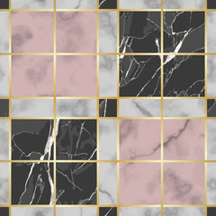 Marble Vector Texture Luxury Check Seamless Pattern