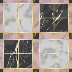 Gardinen Marble Vector Texture Luxury Check Seamless Pattern © kronalux