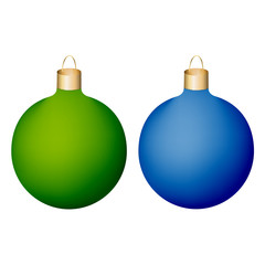 Christmas balls green and blue