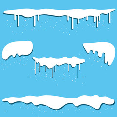 Snow, snow drifts, icicles. Vector illustration