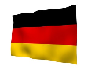Flag of Germany. Wide format 3D illustration. State symbol of the Federal Republic of Germany. 3D rendering