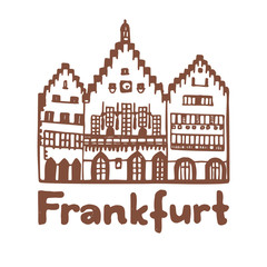 Isolated Romer in Frankfurt in Hand Drawn Style